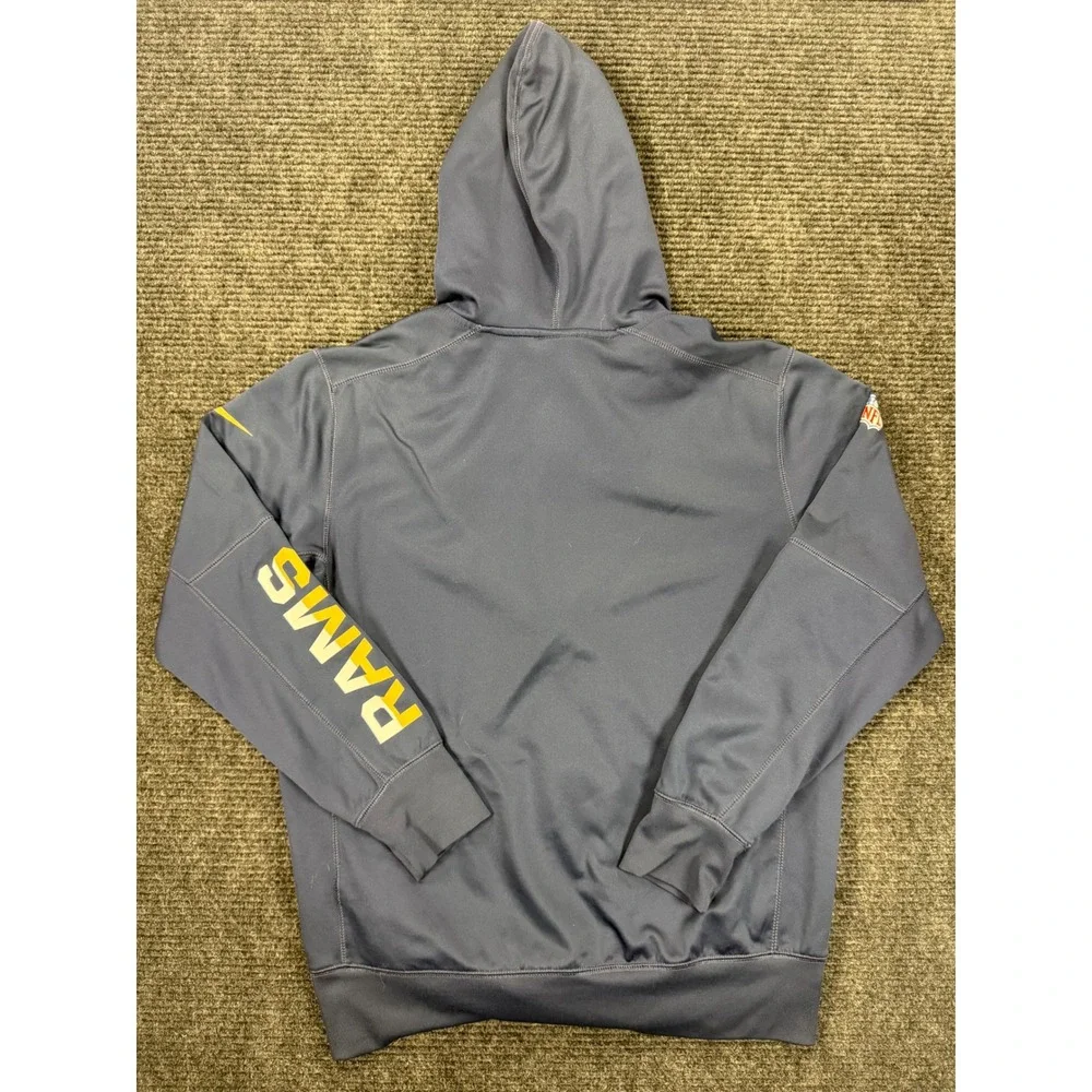 Nike Mens Los Angeles Rams Therma-FIT Full Zip Hoodie Navy Blue L 748069-419